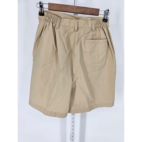 Vintage Karen Scott Womens Sz 8 High Waist Pleated Khaki Shorts 1990s Mom - Picture 3 of 5